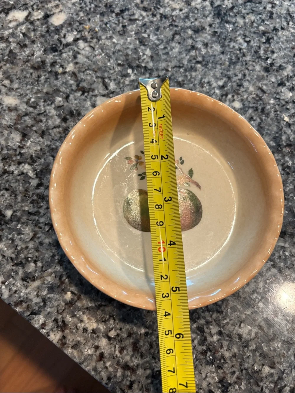 Rare Vintage Green Apple Nantucket Ceramic Oven Safe Bowl